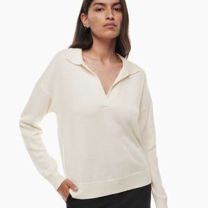 Aritzia Wilfred Clara Merino-wool Polo Sweater